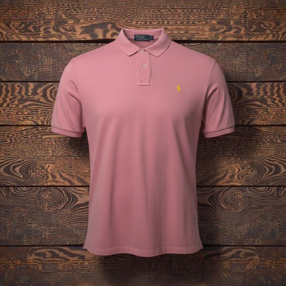 Polo Ralph Lauren Men’s Pink Short Sleeve Polo Shirt Classic Fit Size XL